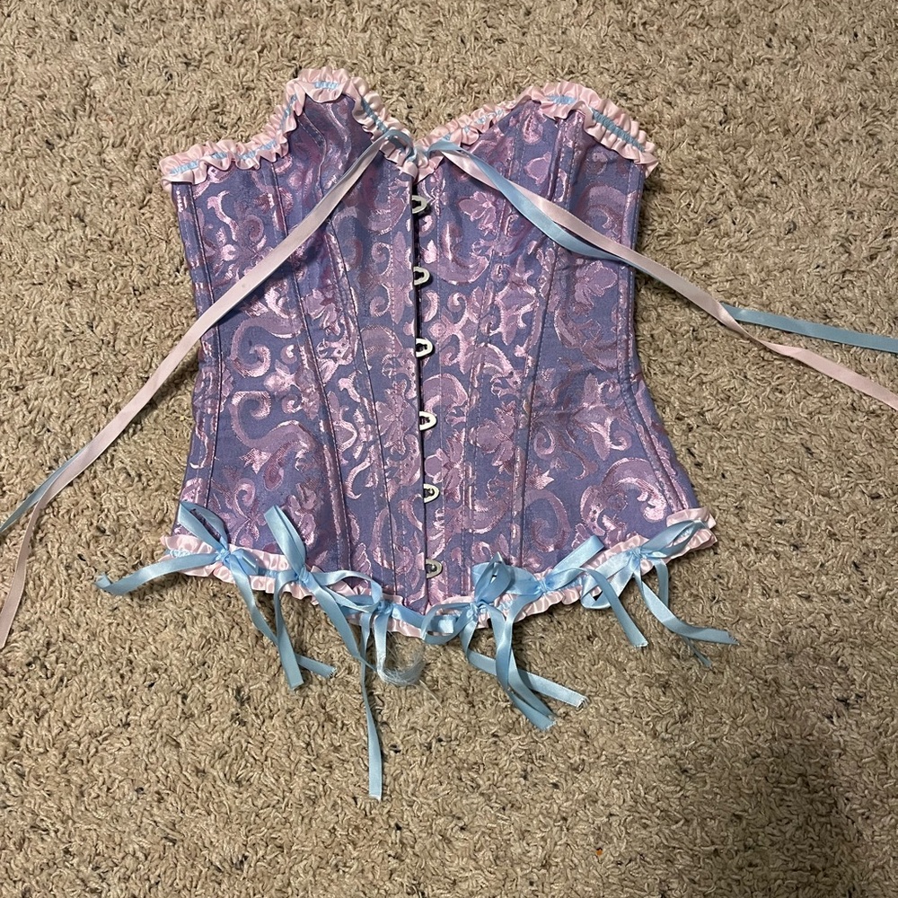 Purple and blue corset top